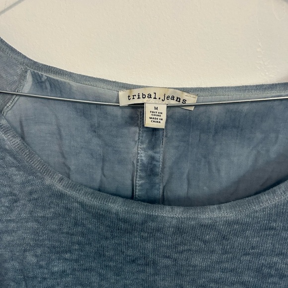 Tribal Women's Heathered Gray Sweatshirt/Blouse - Picture 4 of 5